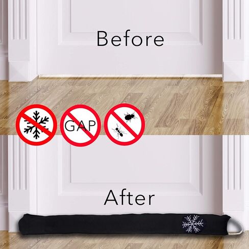 Simply Genius Cold Weather Door Draft Stopper - 36 Inch Door Snake Draft Stopper - Wind Blocker for Door Bottom and Window Sill (Gray) in Kuwait