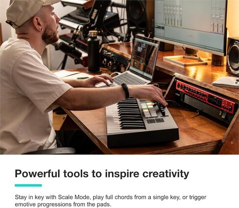 Novation Launchkey 61 [MK4] – 61 key Semi-Weighted, USB, MIDI Keyboard Controller with DAW Integration. Chord & Scale Modes, 8 Drum Pads, & Arpeggiator — Includes Software Bundle for Music Production in Saudi Arabia