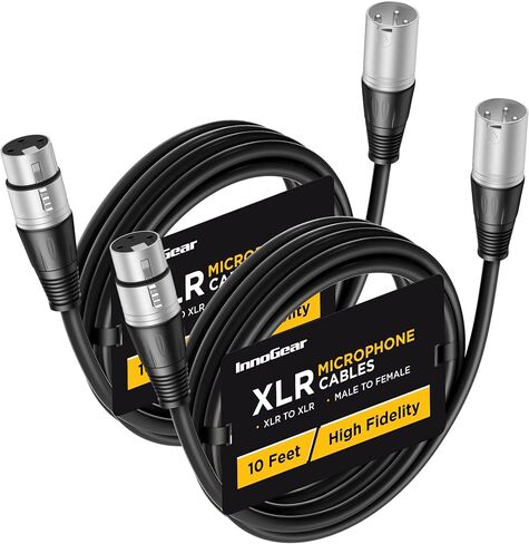 InnoGear XLR Microphone Cables, 25 Feet 6 Pack Oxygen-Free Copper Male to Female 3-Pin Balanced XLR Mic Cables Cord for Speaker Podcast Audio Mixer DMX Effector Amplifier Sound Card, Multicolored in Saudi Arabia