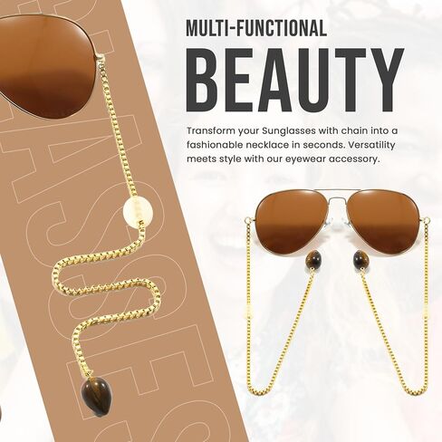 Loom&Pearl Armless Chain Festival Sunglasses with Non-Slip Holds on Ears in Saudi Arabia