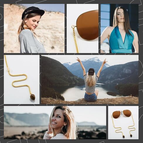 Loom&Pearl Armless Chain Festival Sunglasses with Non-Slip Holds on Ears in Saudi Arabia