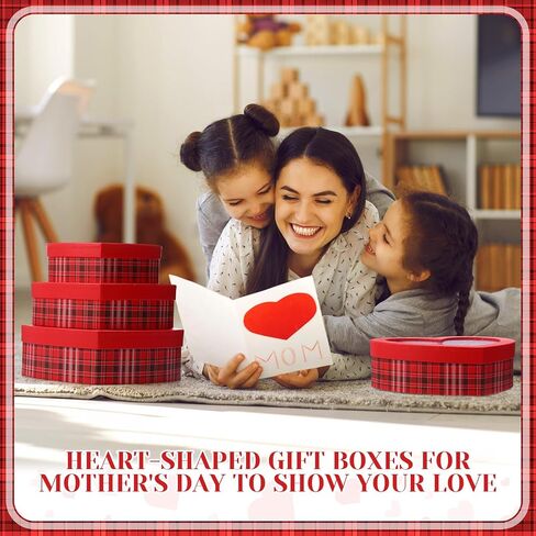 Thenshop 3 Pcs Valentines Boxes Heart Shaped Boxes for Flowers Gift Box with Lid Floral Goody Box for Wedding Valentine's Day Birthday Present Packaging, 3 Sizes(Dot) in Saudi Arabia