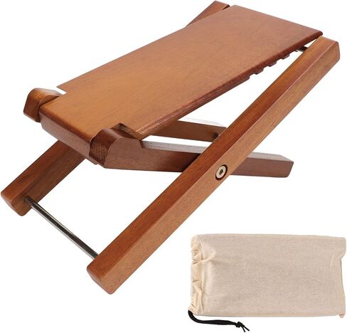 Wooden Guitar Footrest,Adjustable Height Foldable Guitar Foot Stool for Guitar Player Performance (Ashtree Wood) in Saudi Arabia