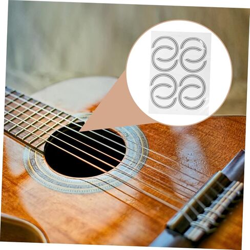 Toyvian 8pcs Guitar Sticker Guitar Decals Inlay Sound Hole Decal Stickers for Guitar Sound Hole Guitar Soundhole Sticker Guitar Decals Acoustic Decorate Paper 3d Self-adhesive in Saudi Arabia
