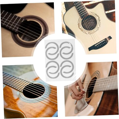 Toyvian 8pcs Guitar Sticker Guitar Decals Inlay Sound Hole Decal Stickers for Guitar Sound Hole Guitar Soundhole Sticker Guitar Decals Acoustic Decorate Paper 3d Self-adhesive in Saudi Arabia