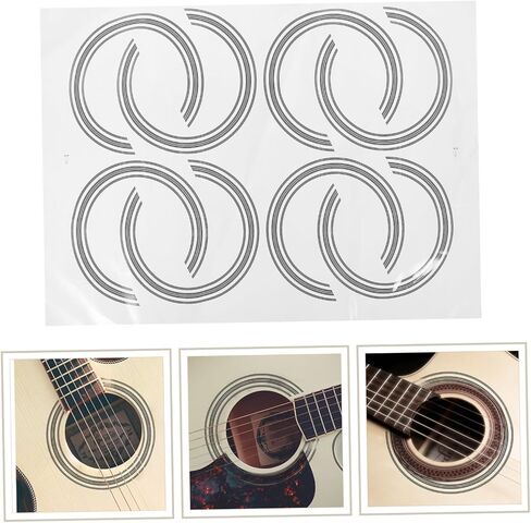 Toyvian 8pcs Guitar Sticker Guitar Decals Inlay Sound Hole Decal Stickers for Guitar Sound Hole Guitar Soundhole Sticker Guitar Decals Acoustic Decorate Paper 3d Self-adhesive in Saudi Arabia