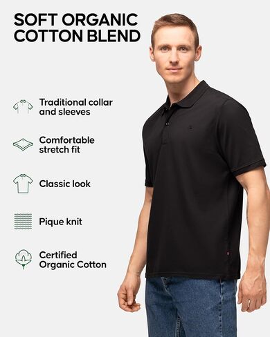 DANISH ENDURANCE Men's Polo Shirt, Organic Cotton, Short Sleeve, Classic in Kuwait