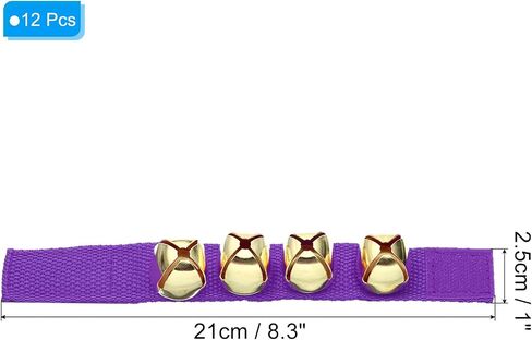 PATIKIL 12pcs Wrist Bells, Jingle Bells Ankle Bells Wrist Bells Bracelet Percussion Instruments Musical Rhythm Band with 4 Golden Bells for Party Christmas, Pink in Saudi Arabia