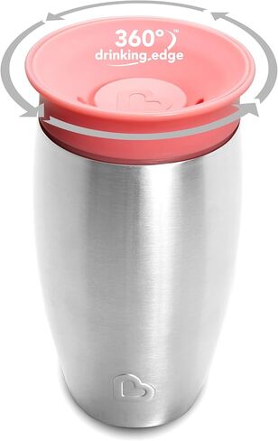 Munchkin® Miracle® 360 Toddler Sippy Cup, Spill Proof, 10 Ounce, Stainless Steel, Blue in Kuwait