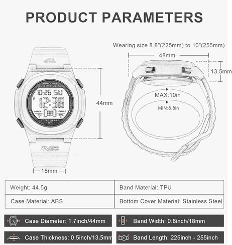ساعات بيندوس للنساء، ساعة رياضية رقمية 50 متر مقاومة للماء بإضاءة خلفية LED وتقويم مع ساعة منبه. in Kuwait