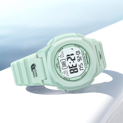 ساعات بيندوس للنساء، ساعة رياضية رقمية 50 متر مقاومة للماء بإضاءة خلفية LED وتقويم مع ساعة منبه. in Kuwait