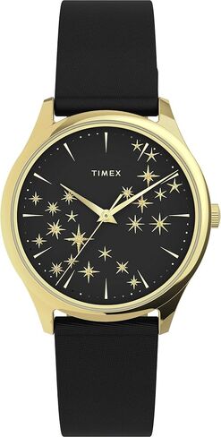 Timex Women's Starstruck 32mm Watch – Rose Gold-Tone Case White Dial with Gray Leather Strap in Saudi Arabia