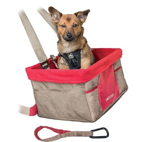 Kurgo Dog Booster Seats for Cars - Pet Car Seats for Small Dogs and Puppies Weighing Under 30 lbs - Headrest Mounted - Dog Car Seat Belt Tether Included - Heather Style, Charcoal/Blue