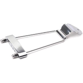Alnicov 6 String Guitar Trapeze Tailpiece Bridge，for Jazz Archtop Guitar Replacement Chrome
