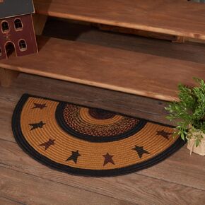 VHC Brands Heritage Farms Star and Pip Jute Oval Rug 20x30 Country Braided Flooring, Tan