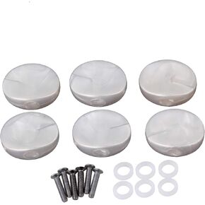 BQLZR Guitar White Plastic Tuner Machine Head Buttons With Screws and Washers for Electric Guitar Pack of 6