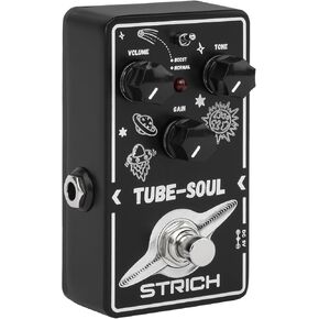STRICH TUBE SOUL Tube Overdrive Distortion Pedal for Electric Guitar, Compact Mini Single Unit, True Bypass, 3 Control Knobs, Volume, Tone, Gain, Dual Mode Adjustment, Boost, Normal, 9V DC