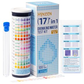 2024 All-New 17 in 1 Water Testing Kits for Drinking Water, Water Test Kit 100 Strips + 4 Tests, All in One Kit, Home Water Test Kit for PH, Hardness, Lead, Iron, Copper, Chlorine, Zinc and More