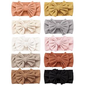 Niceye Baby Bows and Headbands، أقواس شعر قابلة للتمدد لحديثي الولادة الرضع الفتيات والفتيان إكسسوارات شعر الأطفال الناعمة المصنوعة يدويًا - 8 عبوات in Kuwait