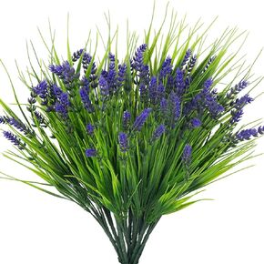 Moulyan 12 Bundles Artificial Flowers for Outdoors UV Resistant Fake Flowers Faux Plants for Hanging Garden Porch Window Box Outside Decoration,Home Indoor Decor