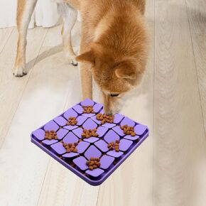 11.8IN Licking Mat for Dog, Slow Feeder Mat with 165 Strong Suction Cups for Peanut Butter,BPA Free Lick Pad for Pet Relieving Anxiety,Boredom,Grooming,Training(Blue,1 Spatula,1 Brush)