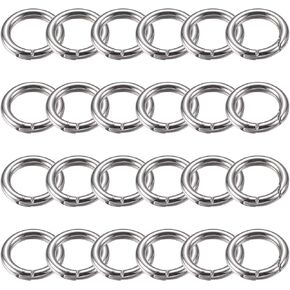 Spring O Rings, Spring Snap Clip Hooks Zinc Alloy Round Metal Split Rings Small Clamp Clasp Keyring Buckle for Bag Purse Handbag Strap Craft Jewelry Making