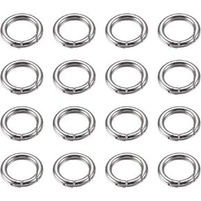 Spring O Rings, Spring Snap Clip Hooks Zinc Alloy Round Metal Split Rings Small Clamp Clasp Keyring Buckle for Bag Purse Handbag Strap Craft Jewelry Making in Kuwait