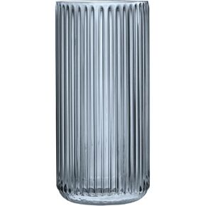 Navaris Ribbed Vase - ? 4.5 x 9.8 inches - Transparent Glass Flower Vase - Modern and Minimal Wide Decorative Clear Vase