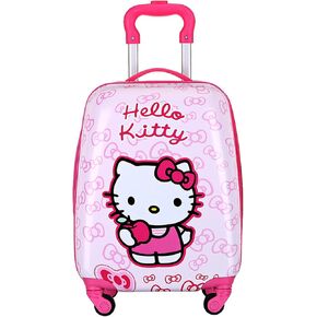 CUSALBOY 18 inch Luggage for Boy and Girl with Spinner Wheels Suitcases with Wheels -Travel Luggage (red 1)