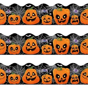 72 Feet Halloween Pumpkin Bulletin Board Borders Cobweb Borders for Halloween Classroom Party Decoration