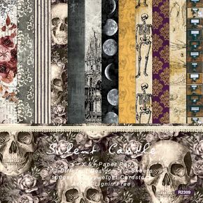 Happy Halloween Theme Dot Scrapbook, DIY Album Scrapbook Paper, Silent Castle Greeting Card Making Background Paper Craft Supplies Painting Decoration Travel Diary Paper 6"x6" (2310)