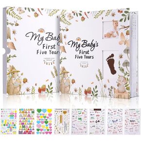 Baby Memory Book for Boys and Girls-118 Pages,Baby Book Keepsake Baby's First Five Year,Baby Scrapbook Album,Baby Album and Memory Book for New Parents,Gifts for New Mom,Baby Welcome Party Gifts
