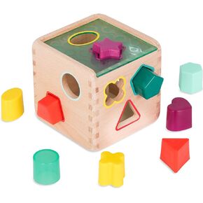 B. toys- Stack & Roll Fruit Truck- Sort & Stack Toy – Wooden Truck & 9 Stackable Fruit Pieces – Orange, Pear, Strawberry Slices – Learning Toys for Toddlers, Kids – 18 Months +