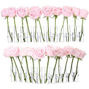 DREARK DIY 12 Test Tube Vases for Flowers, Clear Glass Bud Vases, Modern Decor, Wedding Centerpieces