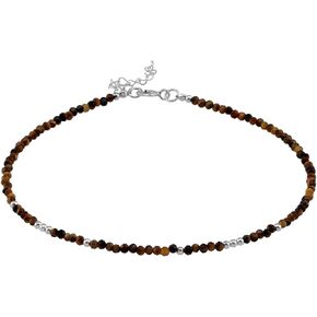 Silvershake 2MM Petite Gemstone Bead 925 Sterling Silver Minimalist 9.5 to 10.5 Inch Adjustable Anklet Jewelry for Women or Teens in Kuwait
