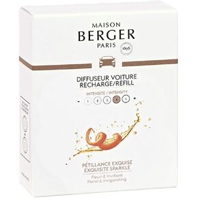 Set of 2 Car Odor Diffuser Refill - Ceramic System - 4/6 Weeks Ceramic Diffusion Time - Lampe Berger Fragrance - Made in France (Sweet Fig)