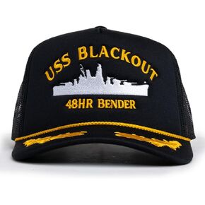 Visibly Toxic USS Blackout Trucker Hat, Funny Hat, Party Hat, Captain Hat, Boating Hat, Casual Adjustable Size, Black Hat, Patriotic Hat, USA