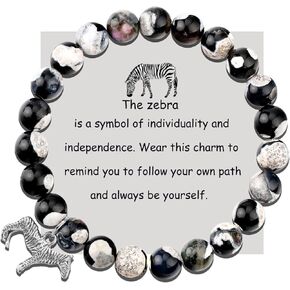 PARTNER Zebra Lover Gift Zebra Spirit Animal Gift Zebra Bracelet Zebra Charm Jewelry Inspiration Gift for Friend