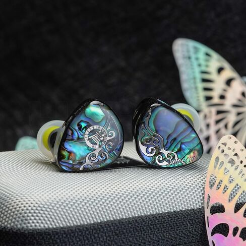 HiFiGo Juzear Butterfly 61T 1DD+6BA IEMs، محرك HiFi 1 ديناميكي و6 سماعات أذن هجينة متوازنة داخل الأذن مع قناة صوتية ناعمة (3.5 ملم) in Kuwait