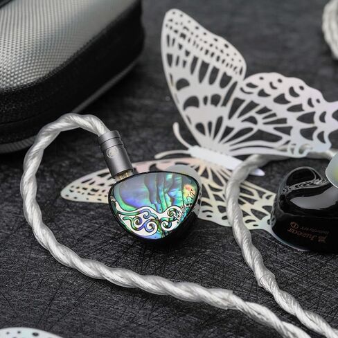 HiFiGo Juzear Butterfly 61T 1DD+6BA IEMs، محرك HiFi 1 ديناميكي و6 سماعات أذن هجينة متوازنة داخل الأذن مع قناة صوتية ناعمة (3.5 ملم) in Kuwait
