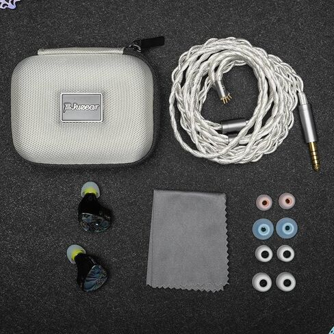HiFiGo Juzear Butterfly 61T 1DD+6BA IEMs، محرك HiFi 1 ديناميكي و6 سماعات أذن هجينة متوازنة داخل الأذن مع قناة صوتية ناعمة (3.5 ملم) in Kuwait