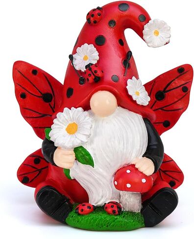 ديكور KnomeKo Lavender Gnomes، ديكورات حديقة Gnome من الراتنج الربيعي للمنزل في الداخل/الخارج، ديكورات الباستيل الأرجواني الربيعي الخزامى المزرعة فراشة Gnome in Kuwait