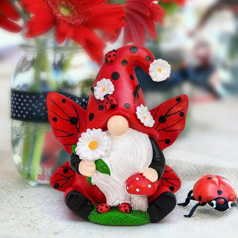 ديكور KnomeKo Lavender Gnomes، ديكورات حديقة Gnome من الراتنج الربيعي للمنزل في الداخل/الخارج، ديكورات الباستيل الأرجواني الربيعي الخزامى المزرعة فراشة Gnome in Kuwait