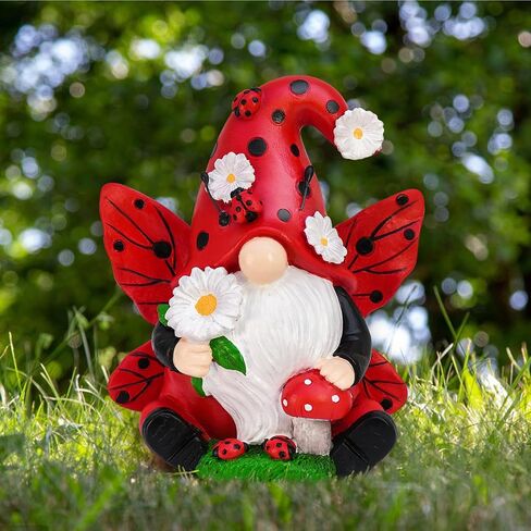 ديكور KnomeKo Lavender Gnomes، ديكورات حديقة Gnome من الراتنج الربيعي للمنزل في الداخل/الخارج، ديكورات الباستيل الأرجواني الربيعي الخزامى المزرعة فراشة Gnome in Kuwait