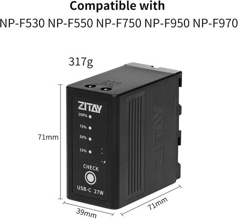 ZITAY 4-Channel USB C محطة شحن سريعة مع PD 65W طقم مهايئ شاحن سريع لسوني NP-F550، NP-F750، NP-F770، NP-F970 بطاريات in Kuwait