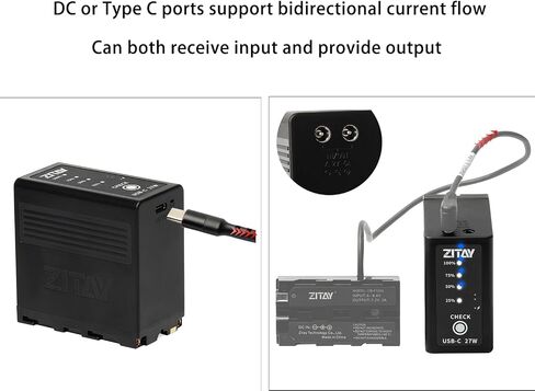 ZITAY 4-Channel USB C محطة شحن سريعة مع PD 65W طقم مهايئ شاحن سريع لسوني NP-F550، NP-F750، NP-F770، NP-F970 بطاريات in Kuwait