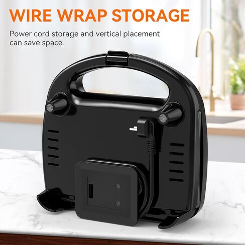 ABS07 Sandwich Maker, 2 Slice Grilled Cheese Maker with Non-stick Flat Plates, Indicator Lights, Cool Touch Handle, Easy to Clean and Store, 750 W in Saudi Arabia