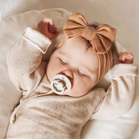 Niceye Baby Bows and Headbands، أقواس شعر قابلة للتمدد لحديثي الولادة الرضع الفتيات والفتيان إكسسوارات شعر الأطفال الناعمة المصنوعة يدويًا - 8 عبوات in Kuwait