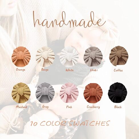 Niceye Baby Bows and Headbands، أقواس شعر قابلة للتمدد لحديثي الولادة الرضع الفتيات والفتيان إكسسوارات شعر الأطفال الناعمة المصنوعة يدويًا - 8 عبوات in Kuwait