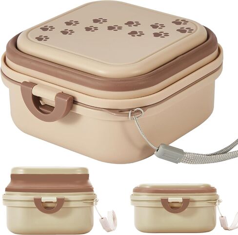 وعاء قابل للطي للحيوانات الأليفة بسعة 30 أونصة مع مقبض حلقي، وعاء طعام ومياه محمول للكلاب، سهل الحمل، أوعية سفر قابلة للطي للكلاب والقطط، مثالية للسفر والمشي والمشي لمسافات طويلة (كاكي) in Kuwait